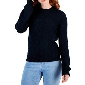 Style & Co. Women's Sweater Puffy long Sleeve Pullover Chunky Blue Size M NWT